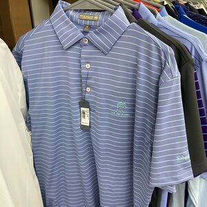 Peter Millar Men's Lavender Striped Polo Shirt
